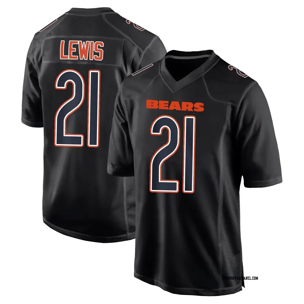 Game Black Men's Cam Lewis Chicago Bears Carbon Fashion Jersey