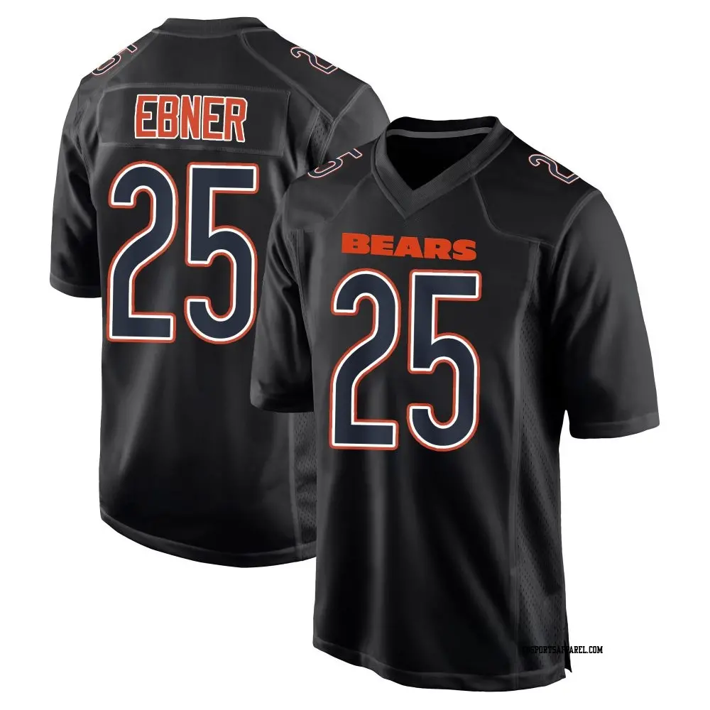 Game Black Men's Trestan Ebner Chicago Bears Carbon Fashion Jersey