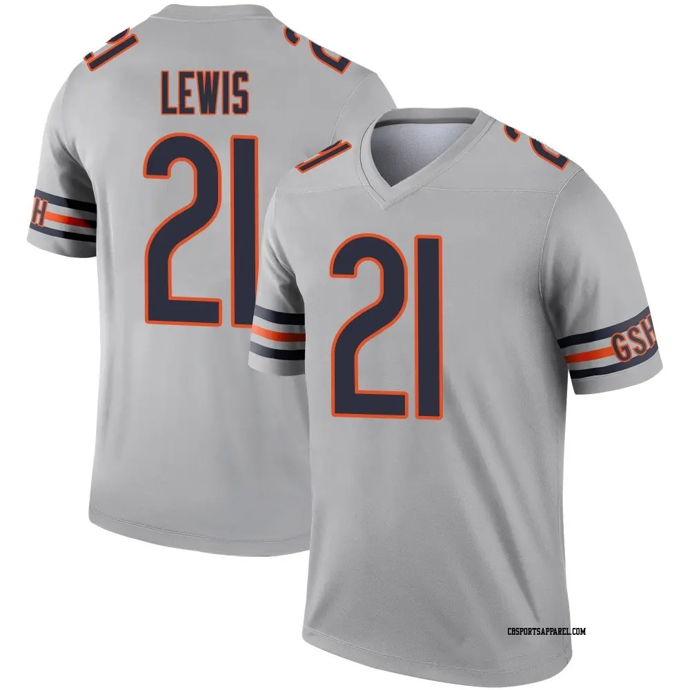 Legend Youth Cam Lewis Chicago Bears Inverted Silver Jersey
