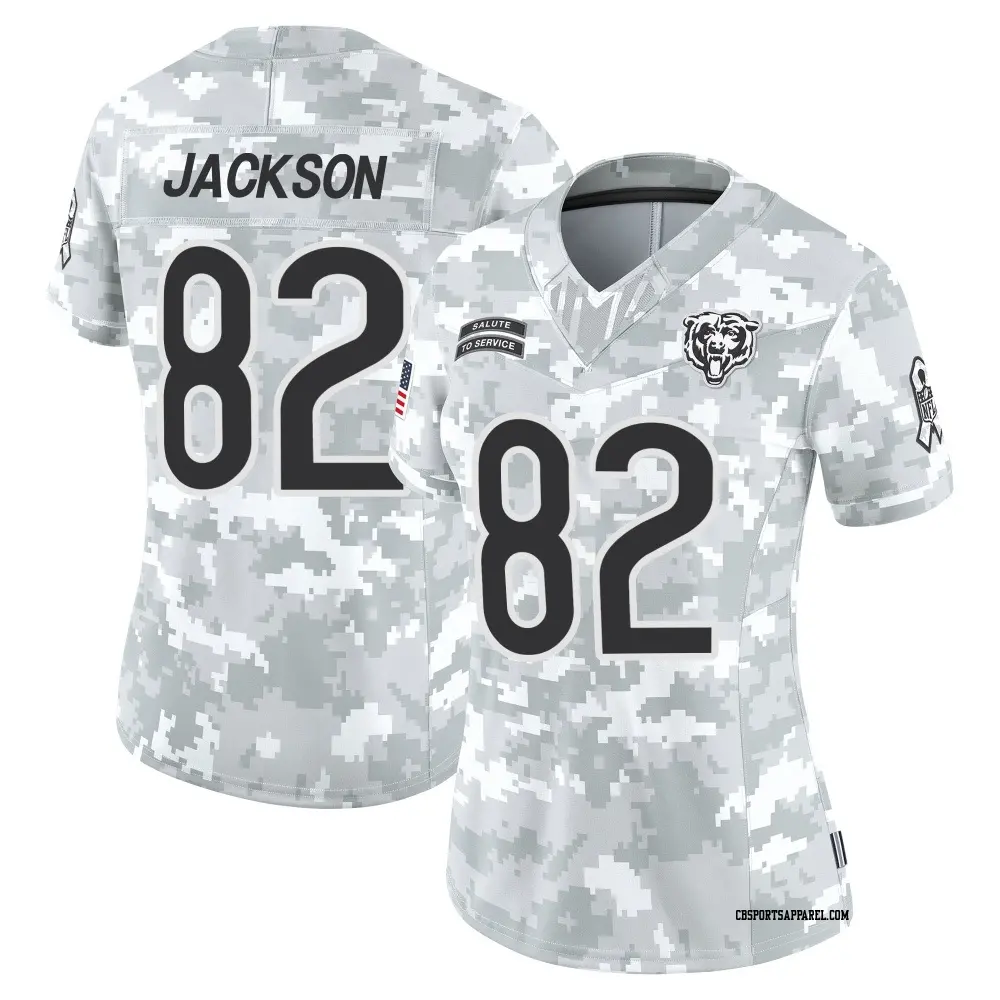 Limited Arctic Camo Women's John Jackson Chicago Bears 2024 Salute to Service Jersey