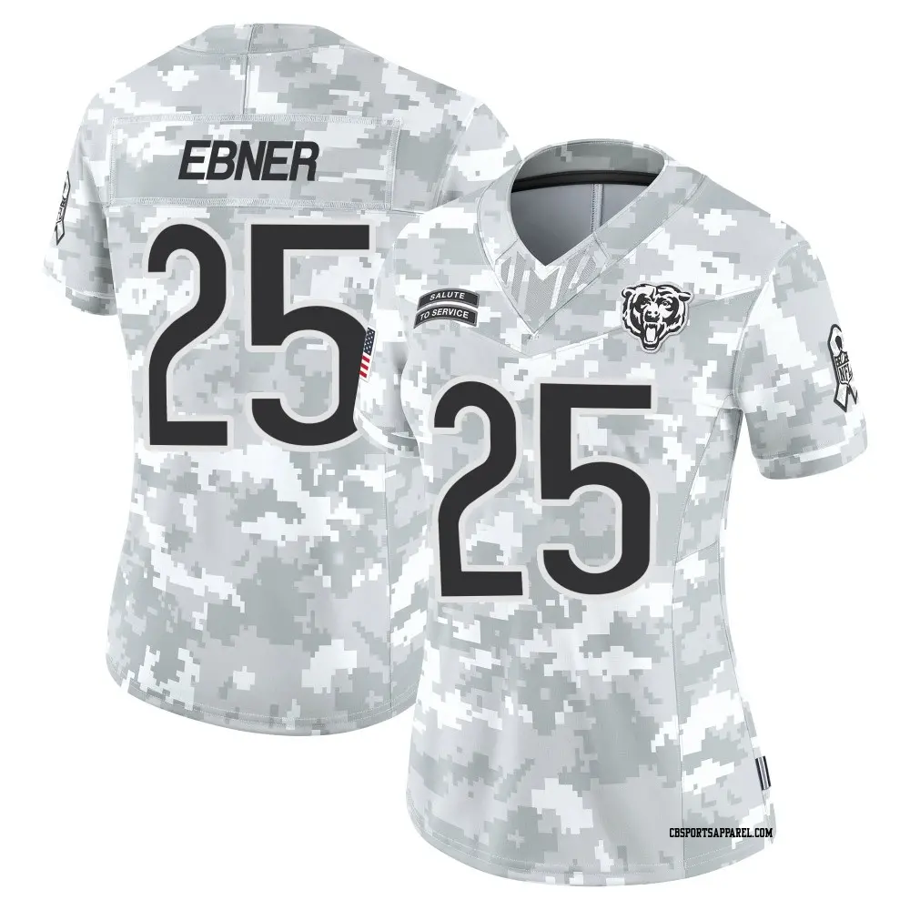 Limited Arctic Camo Women's Trestan Ebner Chicago Bears 2024 Salute to Service Jersey