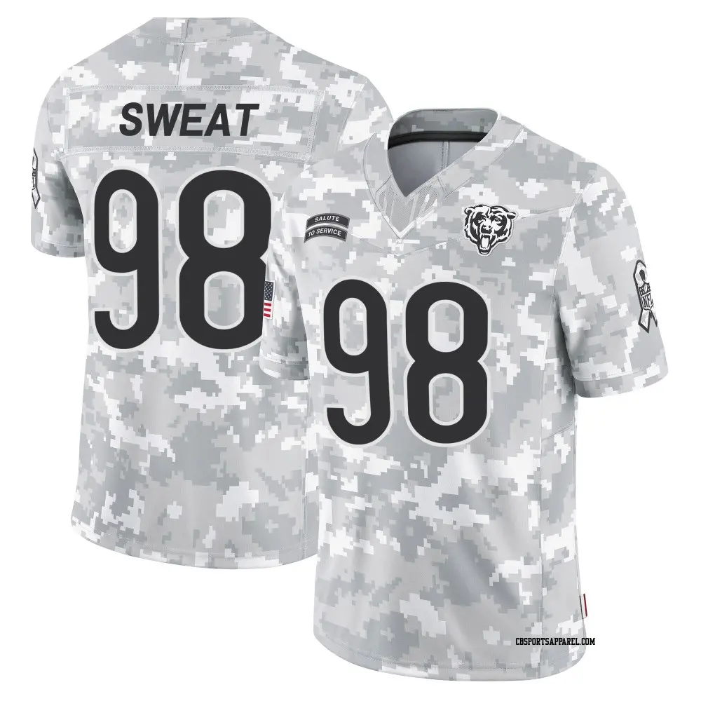Limited Arctic Camo Youth Montez Sweat Chicago Bears 2024 Salute to Service Jersey