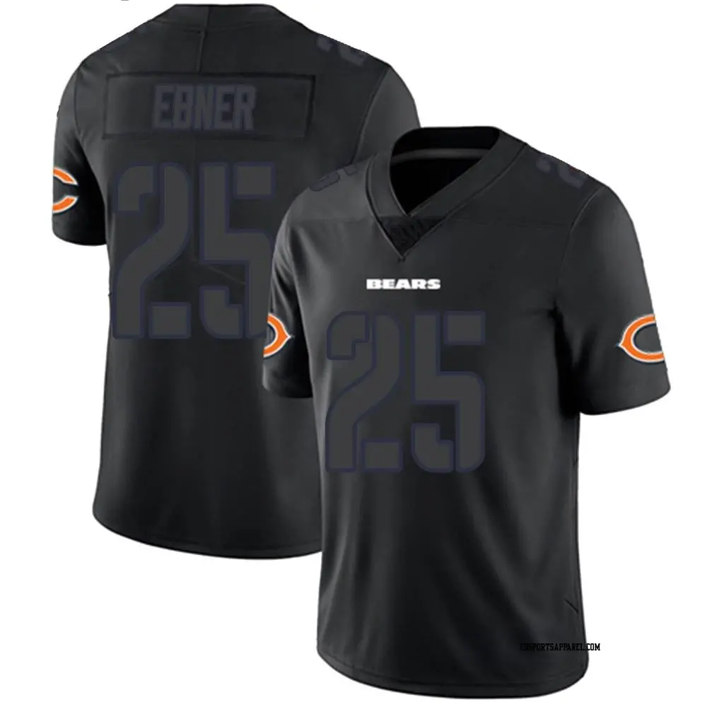 Limited Black Impact Men's Trestan Ebner Chicago Bears Jersey