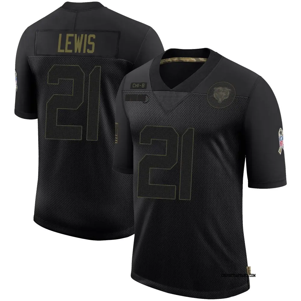 Limited Black Men's Cam Lewis Chicago Bears 2020 Salute To Service Jersey