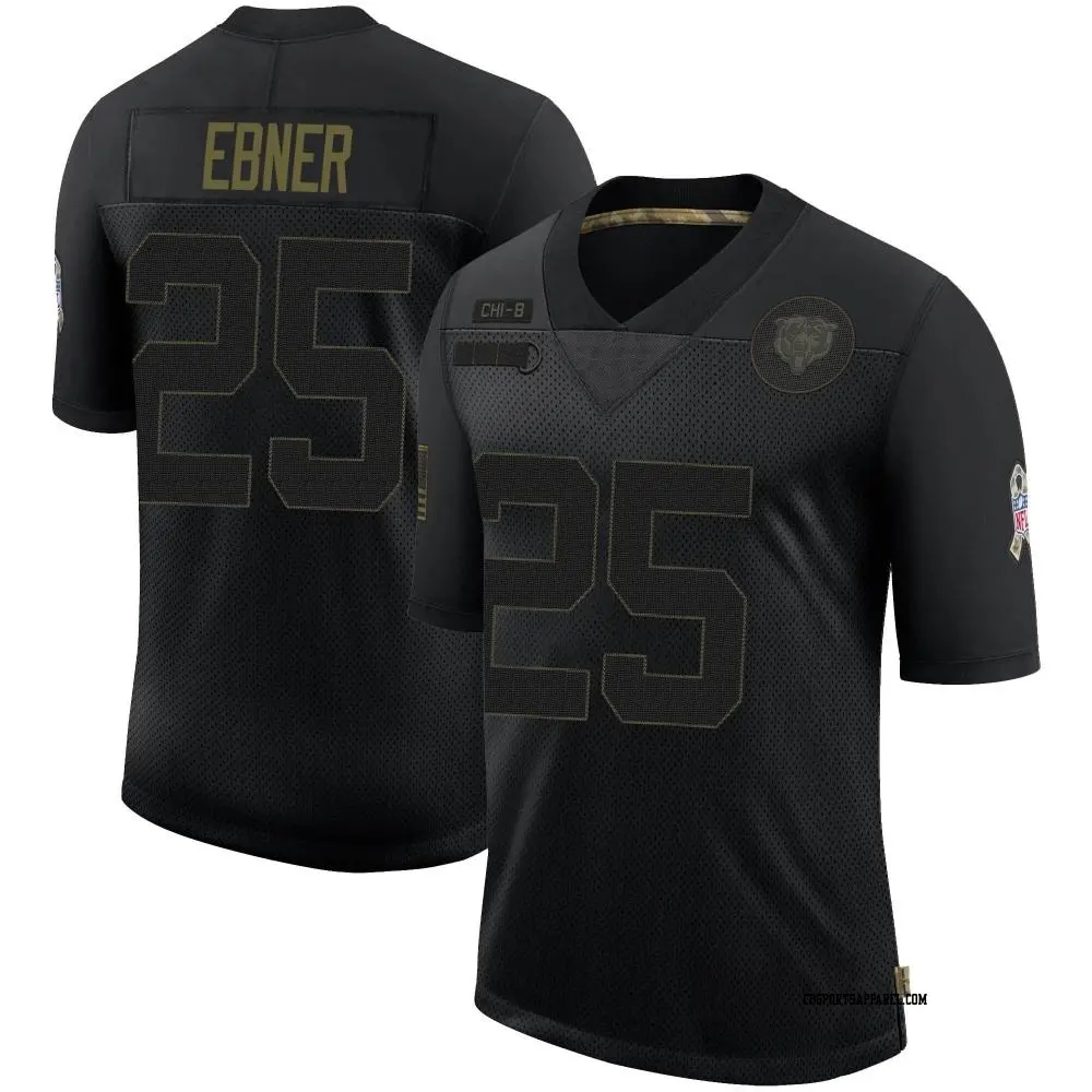 Limited Black Men's Trestan Ebner Chicago Bears 2020 Salute To Service Jersey