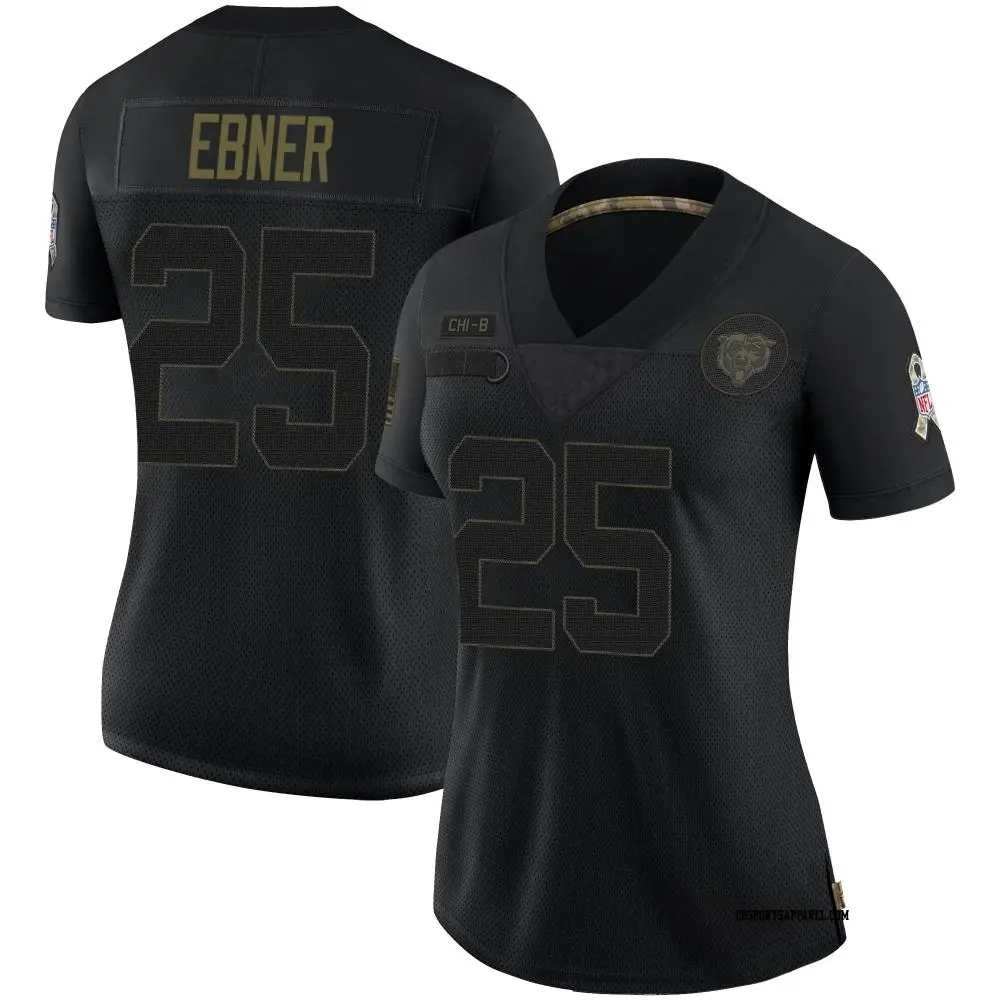 Limited Black Women's Trestan Ebner Chicago Bears 2020 Salute To Service Jersey