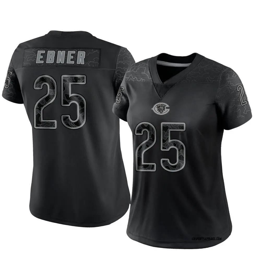 Limited Black Women's Trestan Ebner Chicago Bears Reflective Jersey
