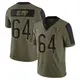 Limited Olive Men's Jaren Kump Chicago Bears 2021 Salute To Service Jersey