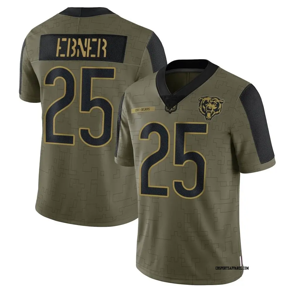 Limited Olive Men's Trestan Ebner Chicago Bears 2021 Salute To Service Jersey