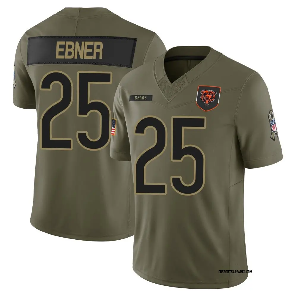 Limited Olive Men's Trestan Ebner Chicago Bears 2025 Salute to Service Jersey