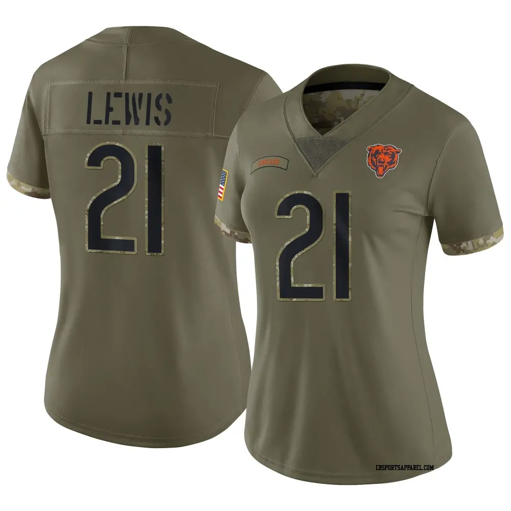 Limited Olive Women's Cam Lewis Chicago Bears 2022 Salute To Service Jersey