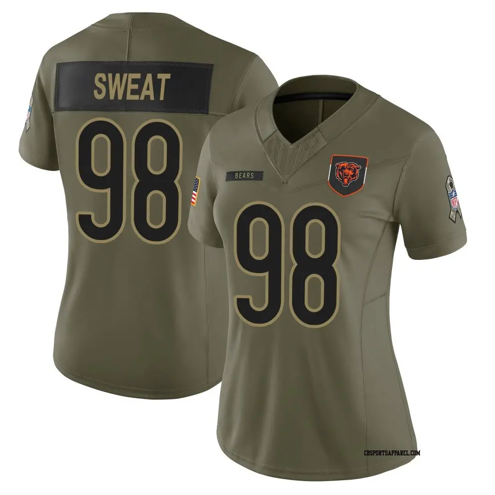 Limited Olive Women's Montez Sweat Chicago Bears 2025 Salute to Service Jersey