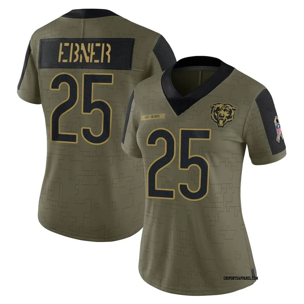 Limited Olive Women's Trestan Ebner Chicago Bears 2021 Salute To Service Jersey