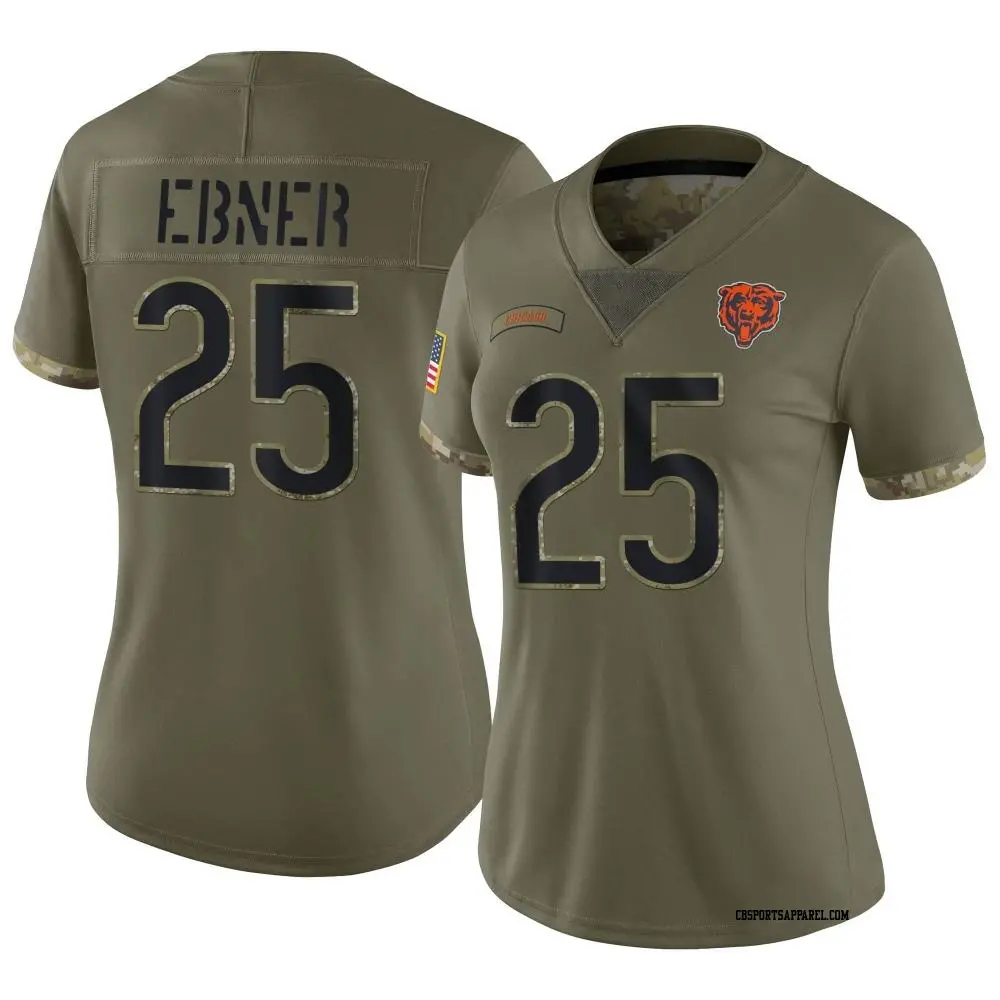 Limited Olive Women's Trestan Ebner Chicago Bears 2022 Salute To Service Jersey