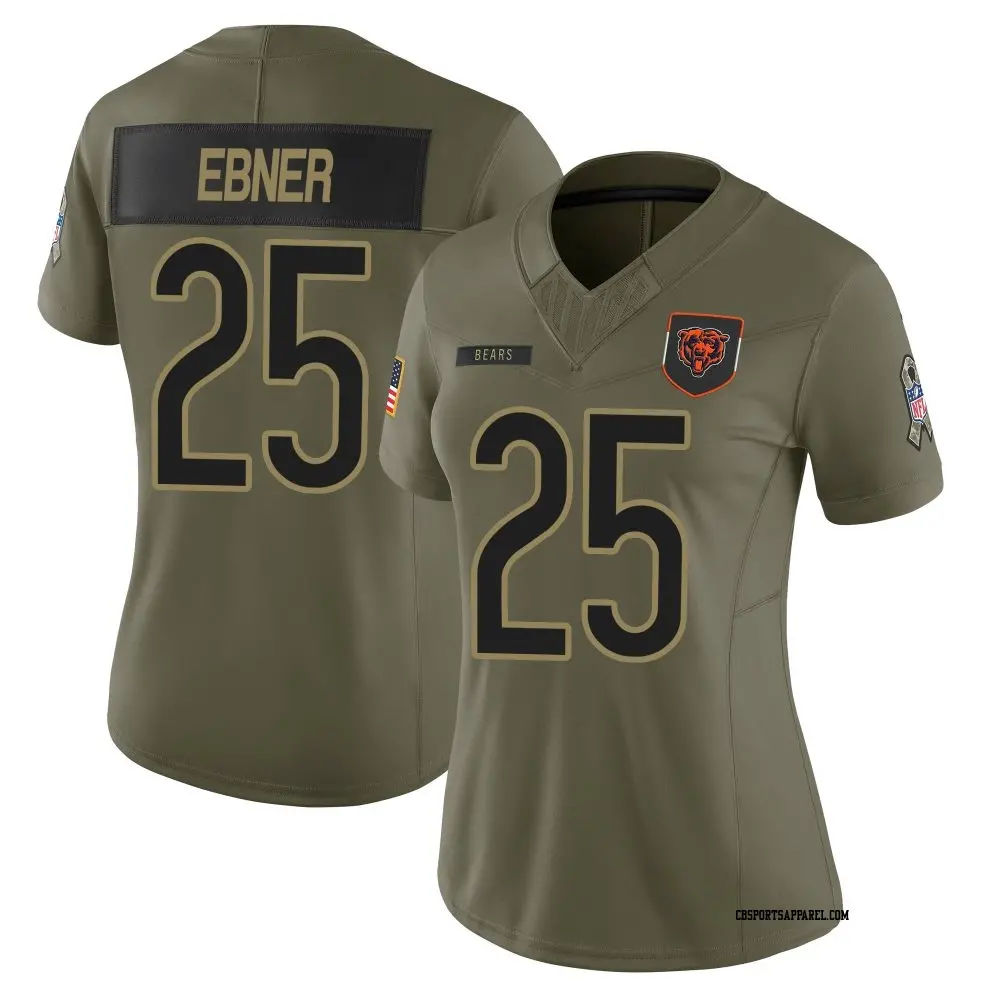 Limited Olive Women's Trestan Ebner Chicago Bears 2025 Salute to Service Jersey