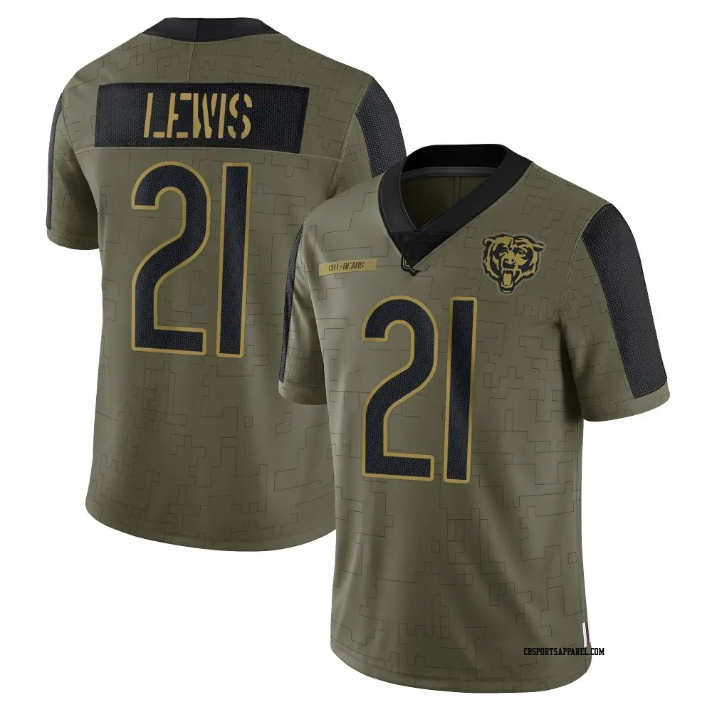 Limited Olive Youth Cam Lewis Chicago Bears 2021 Salute To Service Jersey