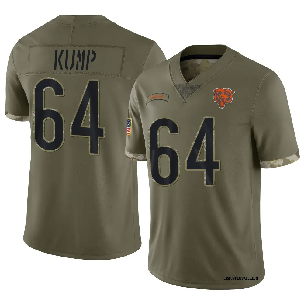 Limited Olive Youth Jaren Kump Chicago Bears 2022 Salute To Service Jersey