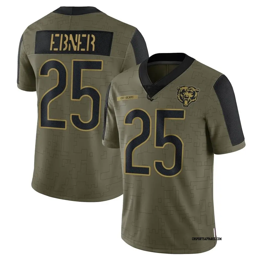Limited Olive Youth Trestan Ebner Chicago Bears 2021 Salute To Service Jersey