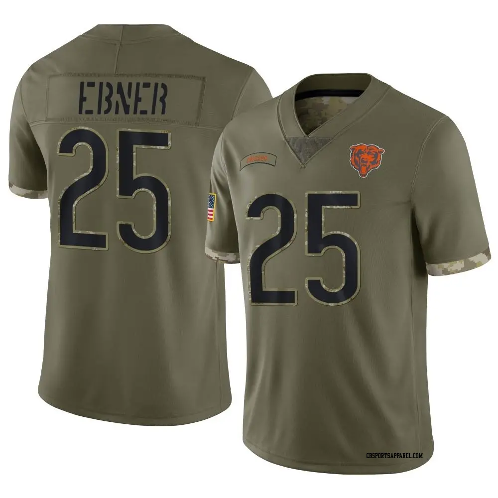 Limited Olive Youth Trestan Ebner Chicago Bears 2022 Salute To Service Jersey